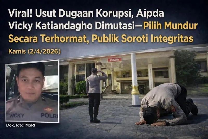 Respons Polda Sulut soal Viral Aipda Vicky Mundur saat Usut Korupsi. (Istimewa).