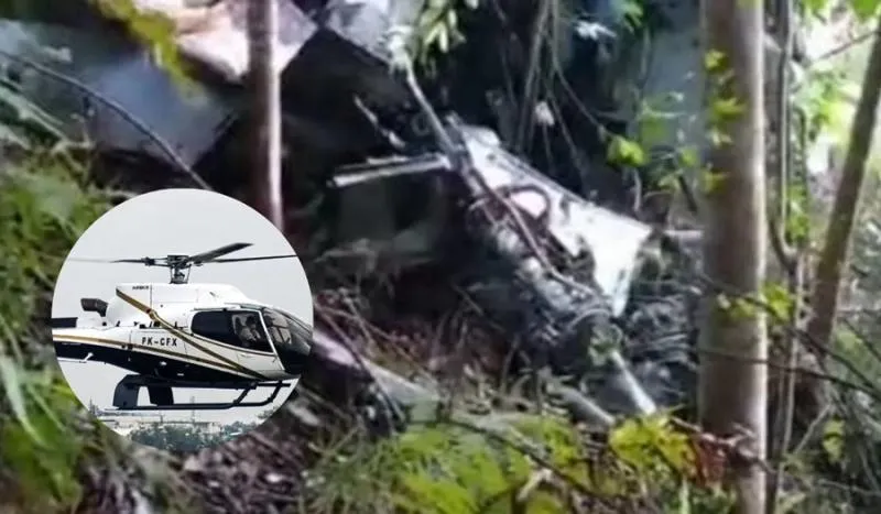 Helikopter PK-CFX milik PT Matthew Air Jatuh di Kalimantan Barat. (Istimewa).
