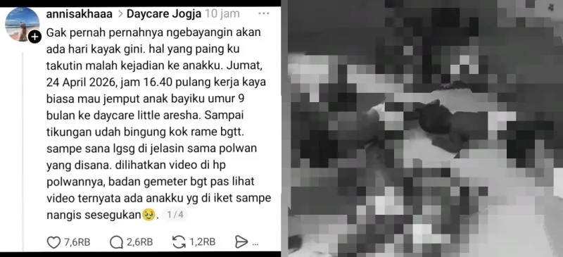Kondisi Anak-anak saat Polisi Gerebek Daycare Little Aresha di Yogya. (Istimewa).