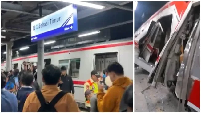 KAI Update Korban Tabrakan Kereta di Bekasi: 4 Meninggal-38 Dievakuasi. (suara.com).