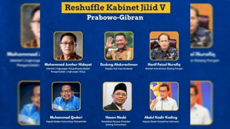 Miskin Perubahan, Reshuffle Kelima Kabinet Prabowo Cuma Putar Posisi. (Istimewa).