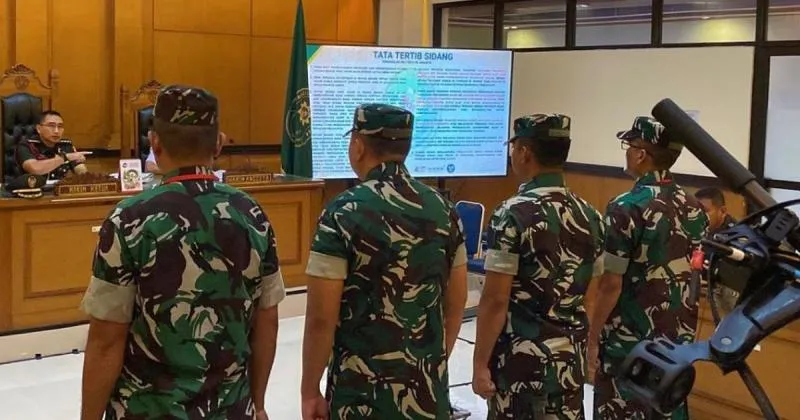Sidang Kasus Andrie Yunus, 4 Terdakwa Anggota TNI Dihadirkan Perdana. (Istimewa).