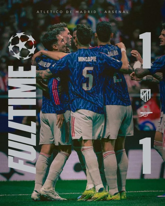 Leg I Semifinal Liga Champions: Atletico Madrid vs Arsenal Imbang. (x Arsenal).