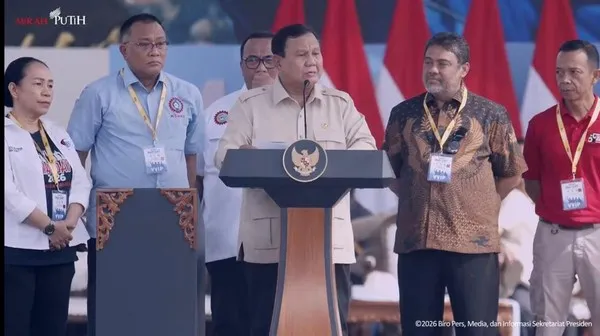 Hari Buruh, Prabowo Janjikan Potongan Driver Ojol di Bawah 10 Persen. (Biro Pers Istana).