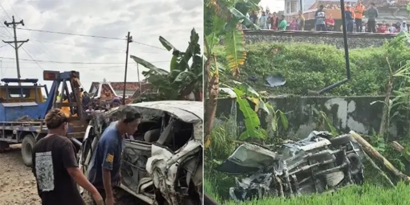 Korban Tewas Laka Kereta dan Mobil di Grobogan. (Istimewa).
