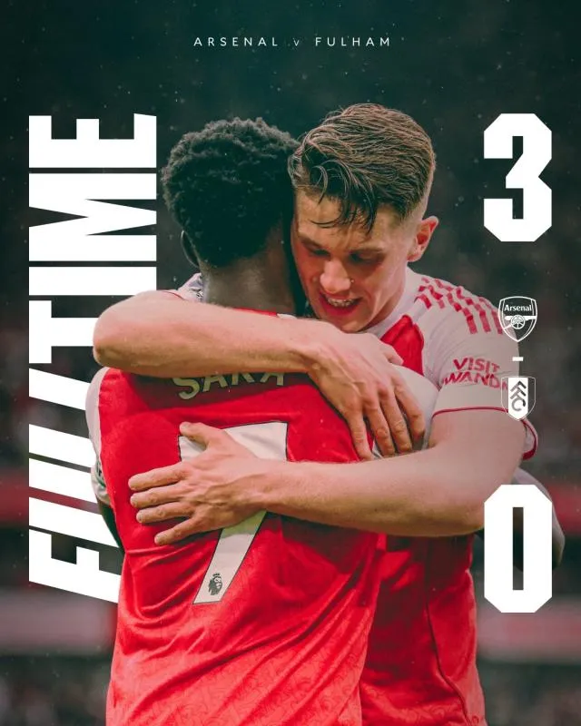 Klasemen Liga Inggris: Hajar Fulham 3-0, Arsenal Nyaman di Puncak. (x Arsenal).