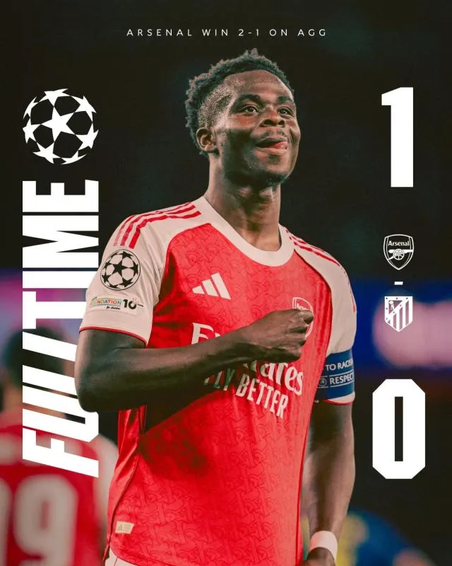 Hajar Atletico Madrid, Arsenal Lolos Babak Final Liga Champions. (x Arsenal).