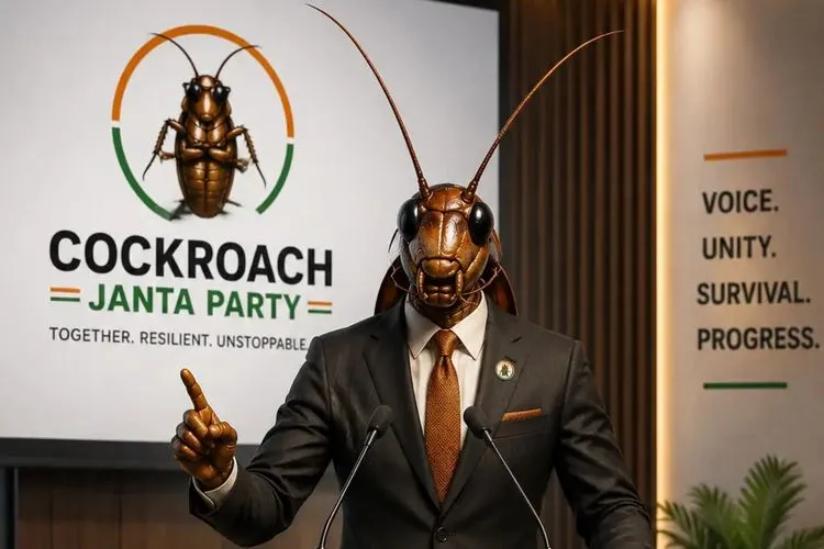 Anak muda India membentuk Cockroach Janta Party atau Partai Kecoak sebagai wadah untuk mengekspresikan keresahan terhadap politik, sosial, dan ekonomi di negaranya.(cockroachjantaparty.org)