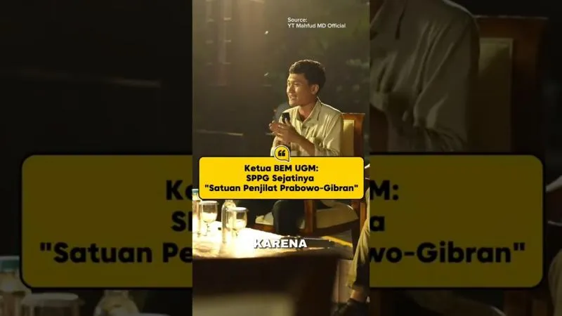 Ketua BEM UGM Sebut SPPG Adalah Satuan Penjilat Prabowo-Gibran. (Istimewa).