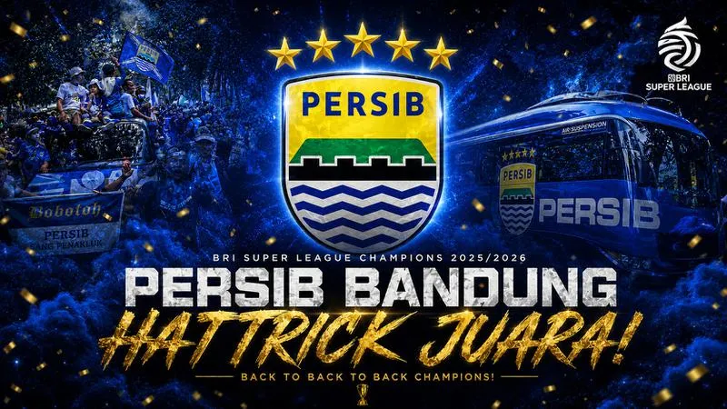 Hattrick Juara, Persib Tersukses Era Liga Indonesia, Lewati Persipura. (Istimewa).