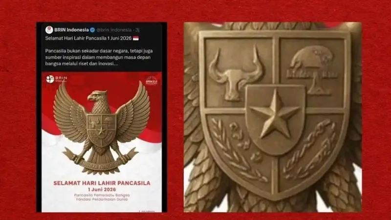 Desain Garuda di Hari Lahir Pancasila Salah. (Istimewa).