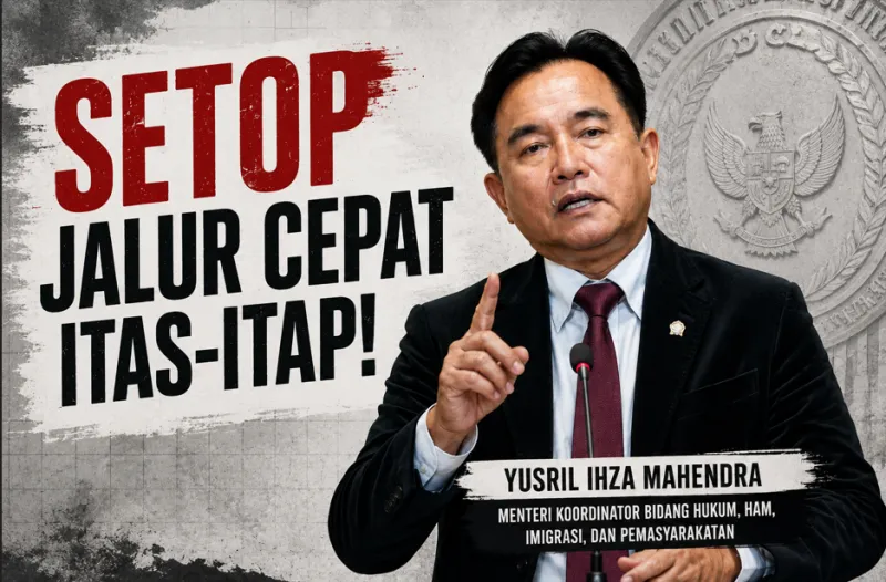 Menteri Koordinator Bidang Hukum, HAM, Imigrasi, dan Pemasyarakatan Yusril Ihza Mahendra. (Ilustrasi/ Antara)