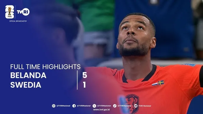 Update Piala Dunia: Belanda Hajar Swedia 5-1. (tvri).