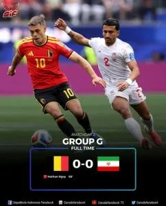 Update Grup G Piala Dunia 2026: Tahan Belgia, Iran Nyaman di Puncak