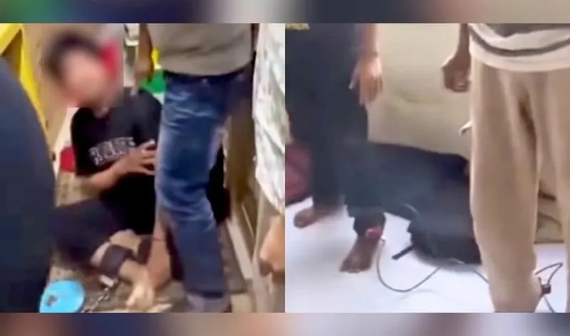 Viral 3 Karyawan Percetakan Disekap Bos di Ruko, Kaki Diikat Tali Baja. (Istimewa).