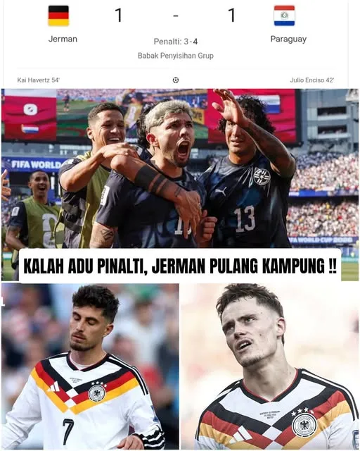Kalah Adu Penalti vs Paraguay, Jerman Tersingkir Dari Piala Dunia 2026. (Istimewa).