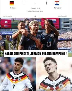 Kalah Adu Penalti vs Paraguay, Jerman Tersingkir Dari Piala Dunia 2026