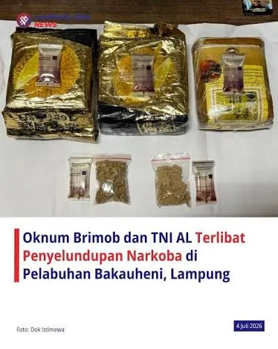 Polisi Sebut Anggota Brimob-TNI AL Diduga Selundupkan Narkoba di Bakauheni. (Istimewa).