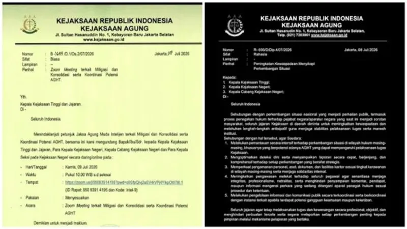 Heboh Bocor Surat Petunjuk Anggota Polri & Surat Konsolidasi Kejaksaan. (Istimewa).