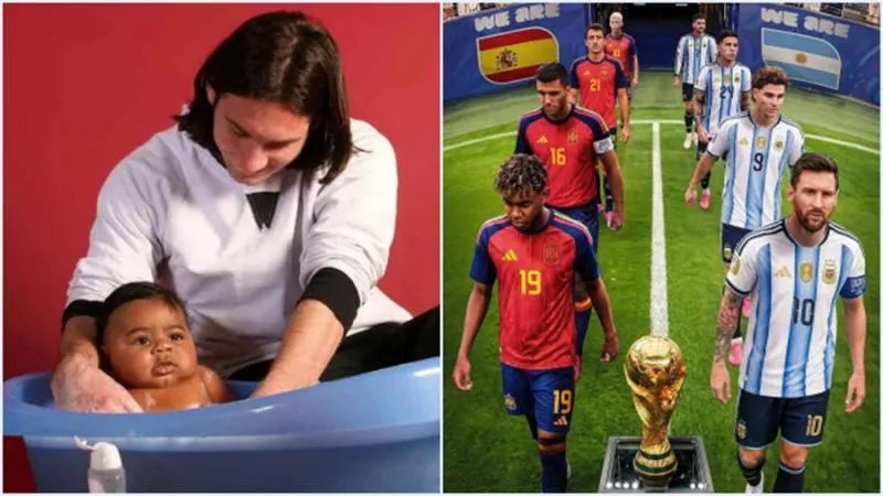 Viral Kisah Messi Mandikan Yamal saat Bayi, Kini Jumpa di Final Pildun. (Istimewa).