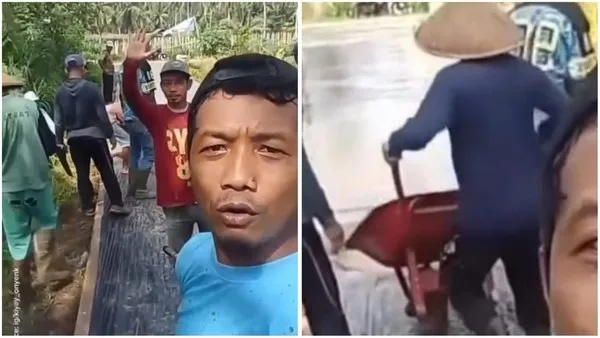 Heboh Aksi Warga Lampung Swadaya Cor Jalan Sendiri & Tolak Bayar Pajak. (Istimewa).