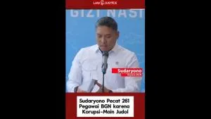 Sudaryono Pecat 261 Pegawai BGN karena Korupsi-Main Judol