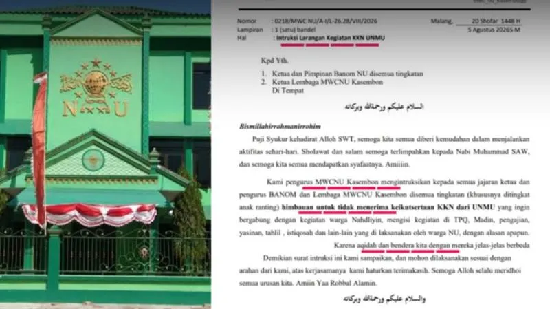 MWC NU Kasembon Tolak Mahasiswa KKN Universitas Muhammadiyah. (Istimewa).