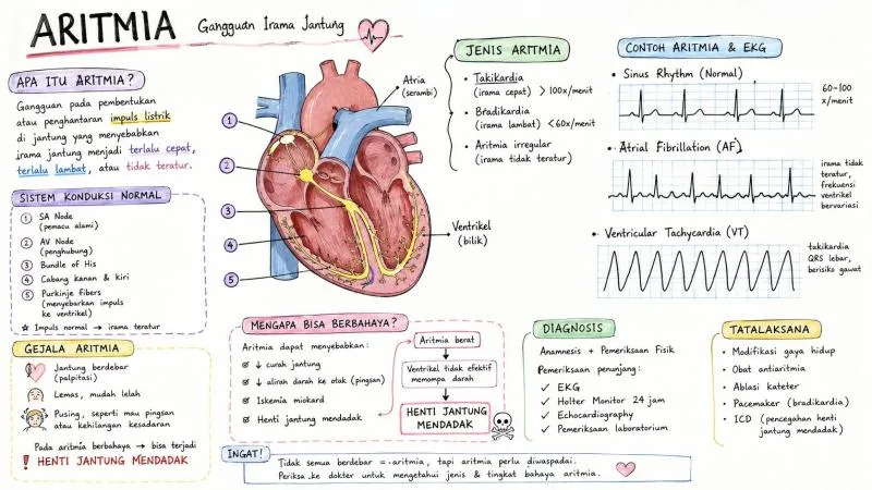 Ilustrasi: Infografis Aritmia. (ChatGPT)