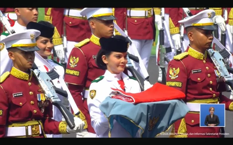 Pembawa Merah Putih Upacara HUT RI ke-81, Ini Sosok Celine Olivia. (Istimewa).