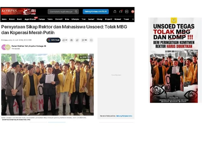 Rektor Unsoed Pernah Tolak MBG, Lalu Kena OTT KPK: Ada Kaitannya?  foto : rakyatpos.id