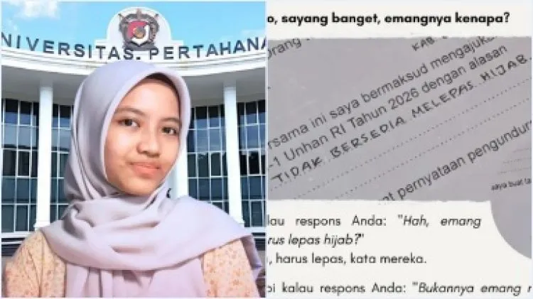 Terungkap, Ini 5 Momen Dugaan Aturan Lepas Hijab saat Seleksi UNHAN. (Istimewa).
