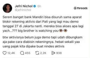 Jefri Nichol: Uang Pajak Kita Dipakai Buat Nindas Aktivis