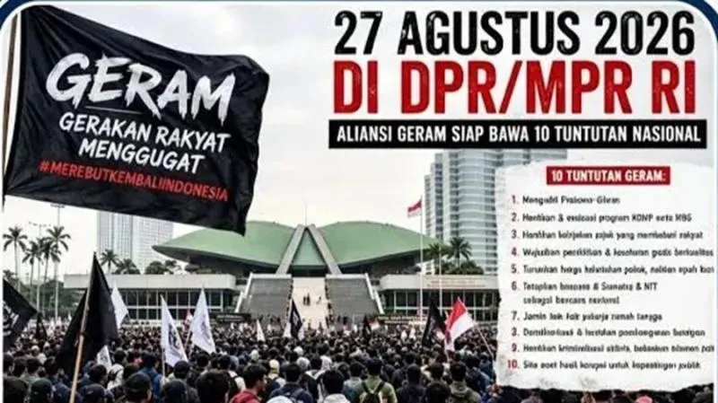Mahasiswa Ikut Aksi di DPR 27 Agustus Desak Adili Prabowo-Gibran. (Istimewa).