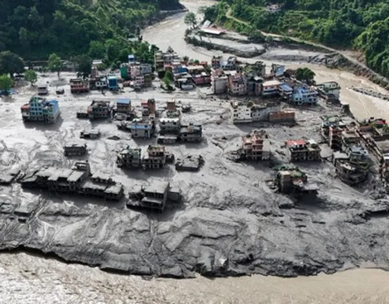Foto: Banjir bandang di Nepal (REUTERS/Navesh Chitrakar)   