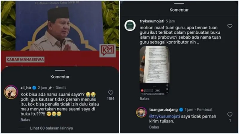 Gus Kautsar Bantah Tulis “Islam Ala Prabowo”, TGB Akui Namanya Dicatut. (Istimewa).