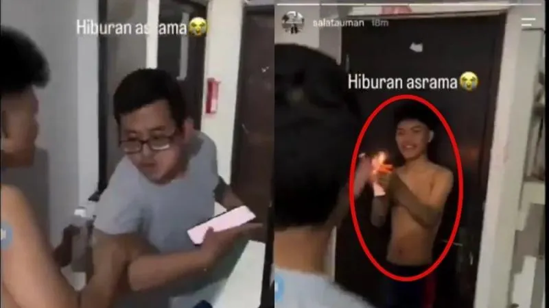 Viral Bullying Asrama Telkom University, Mahasiswa Diancam Dibakar Api. (Istimewa).