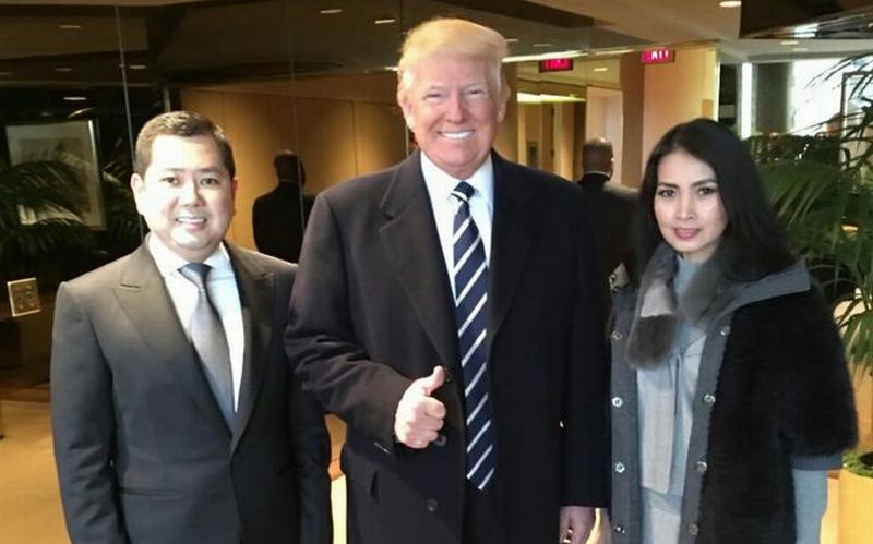 Hary Tanoe (kiri) bersama mitra bisnis Presiden Donald Trump di New York (Foto: Okezone)