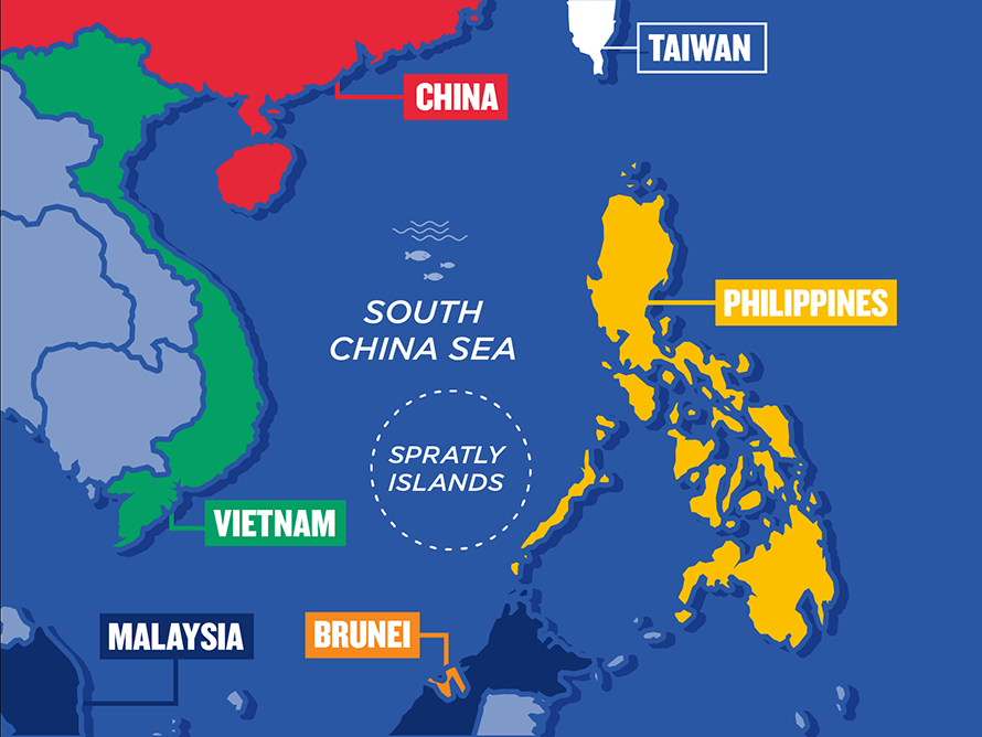 Peta Laut China Selatan (Foto: Theday.co.uk)
