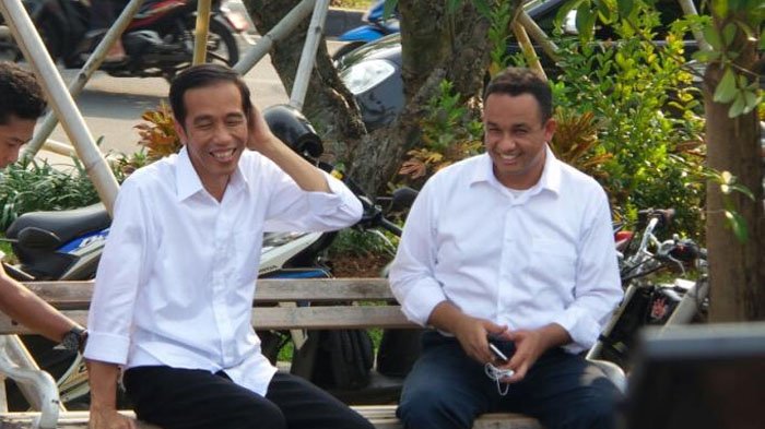 Presiden Joko Widodo dan Gubernur DKI Jakarta Anies Baswedan (Foto: Tribunnews.com)